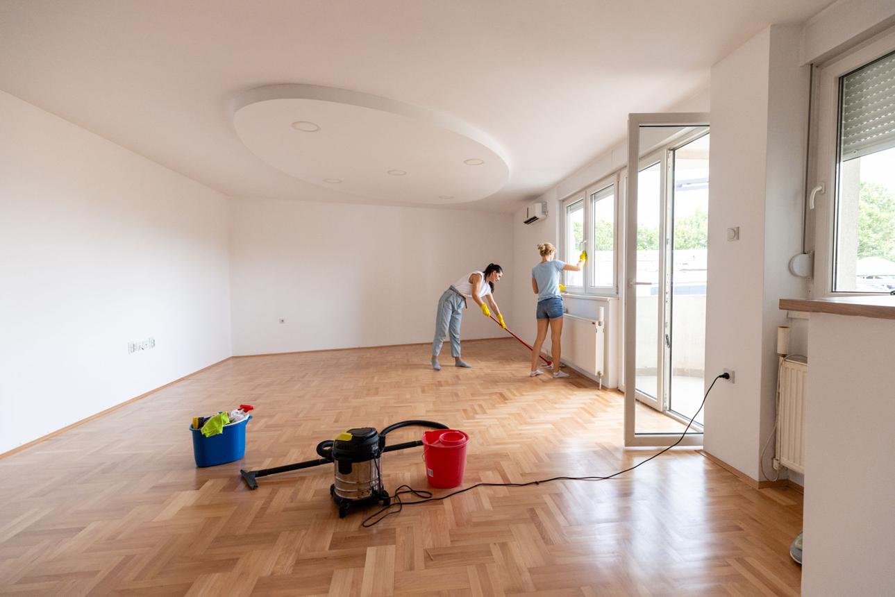 Active turnover cleaning in an empty rental unit