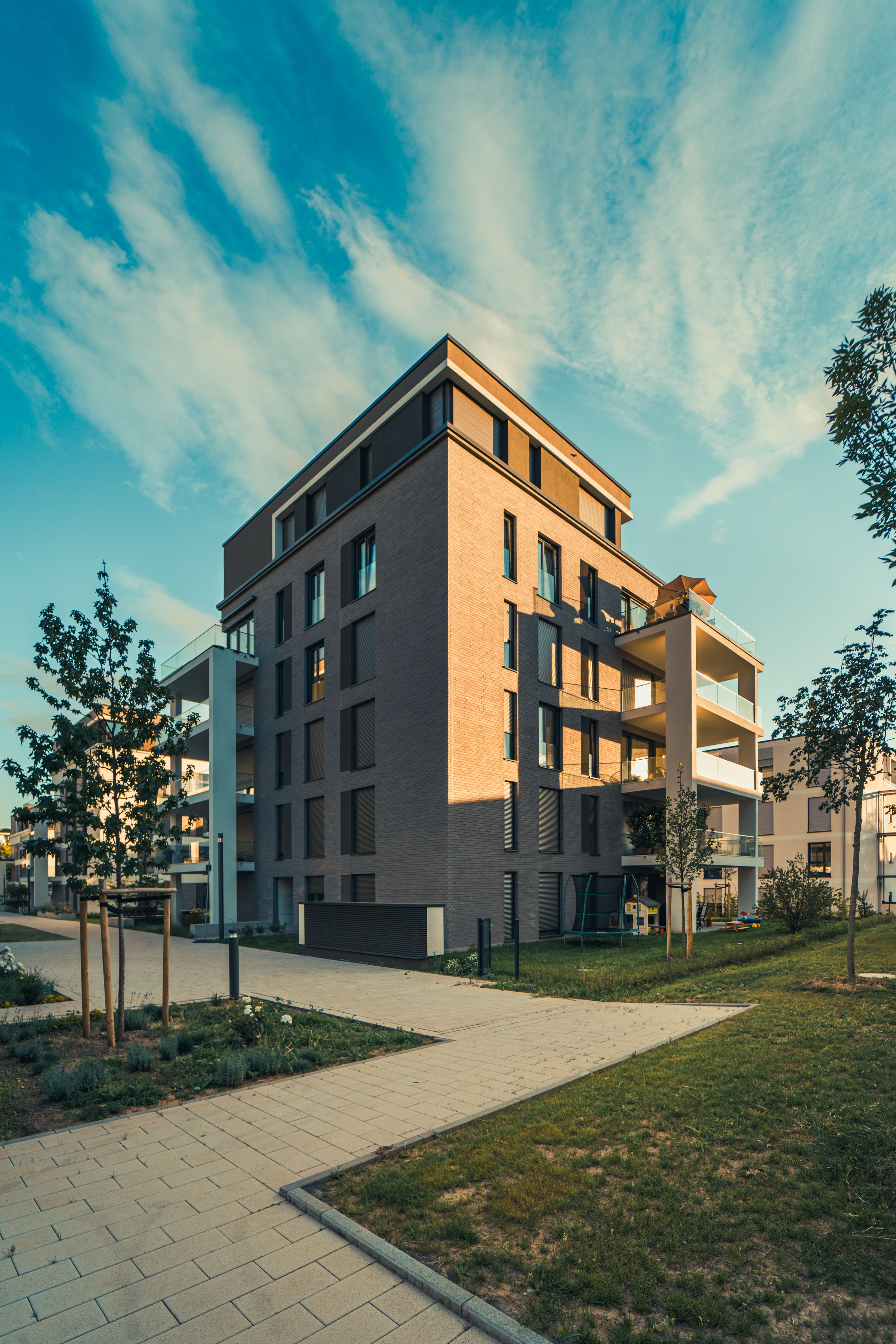 Modern apartment building exterior